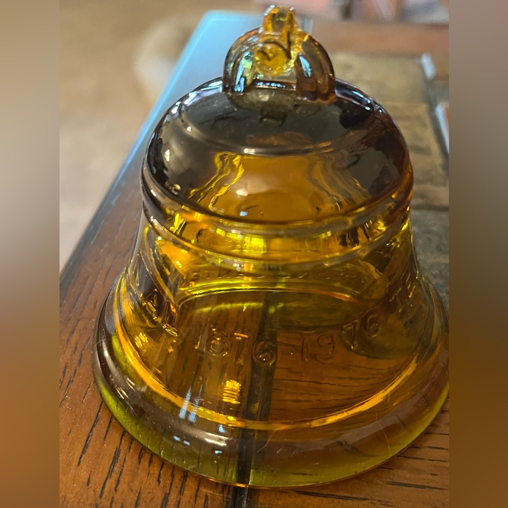 Vintage Telephone Centennial Amber Glass Paperweight